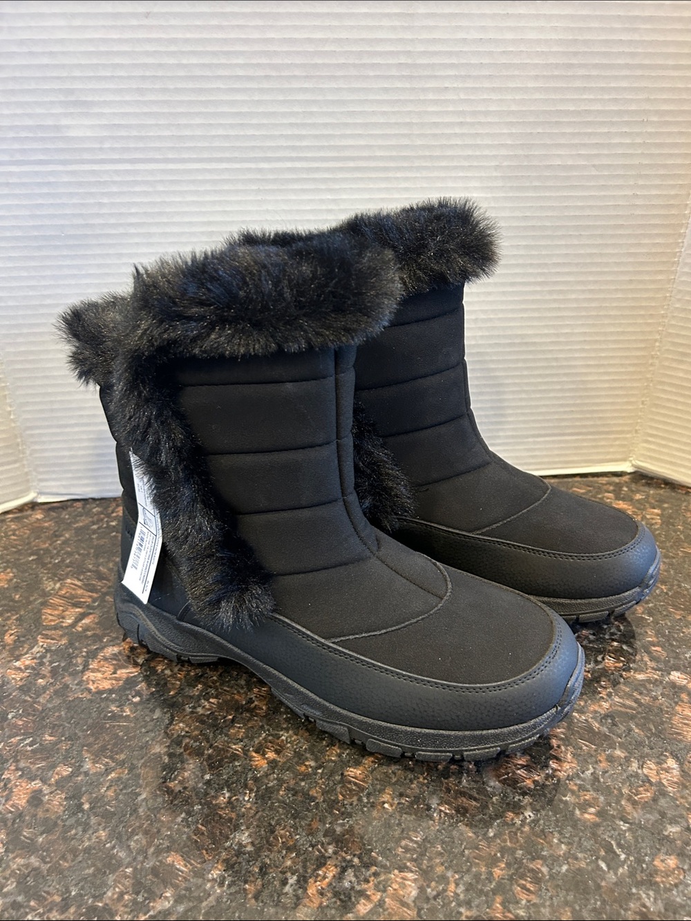 New Lands End Black Winter Boots Size 9